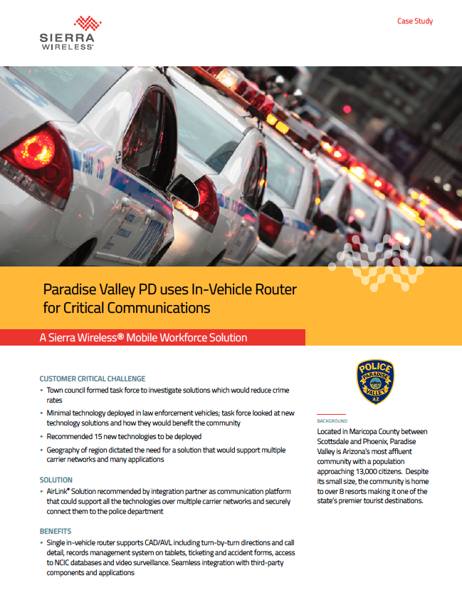 Paradise Valley PD uses In-Vehicle Router for Critical Communications ...